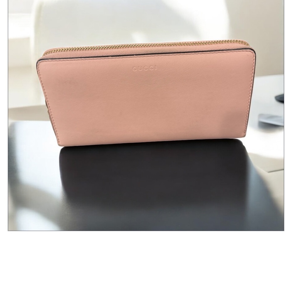 Gucci Blush Pink Leather Zip Wallet